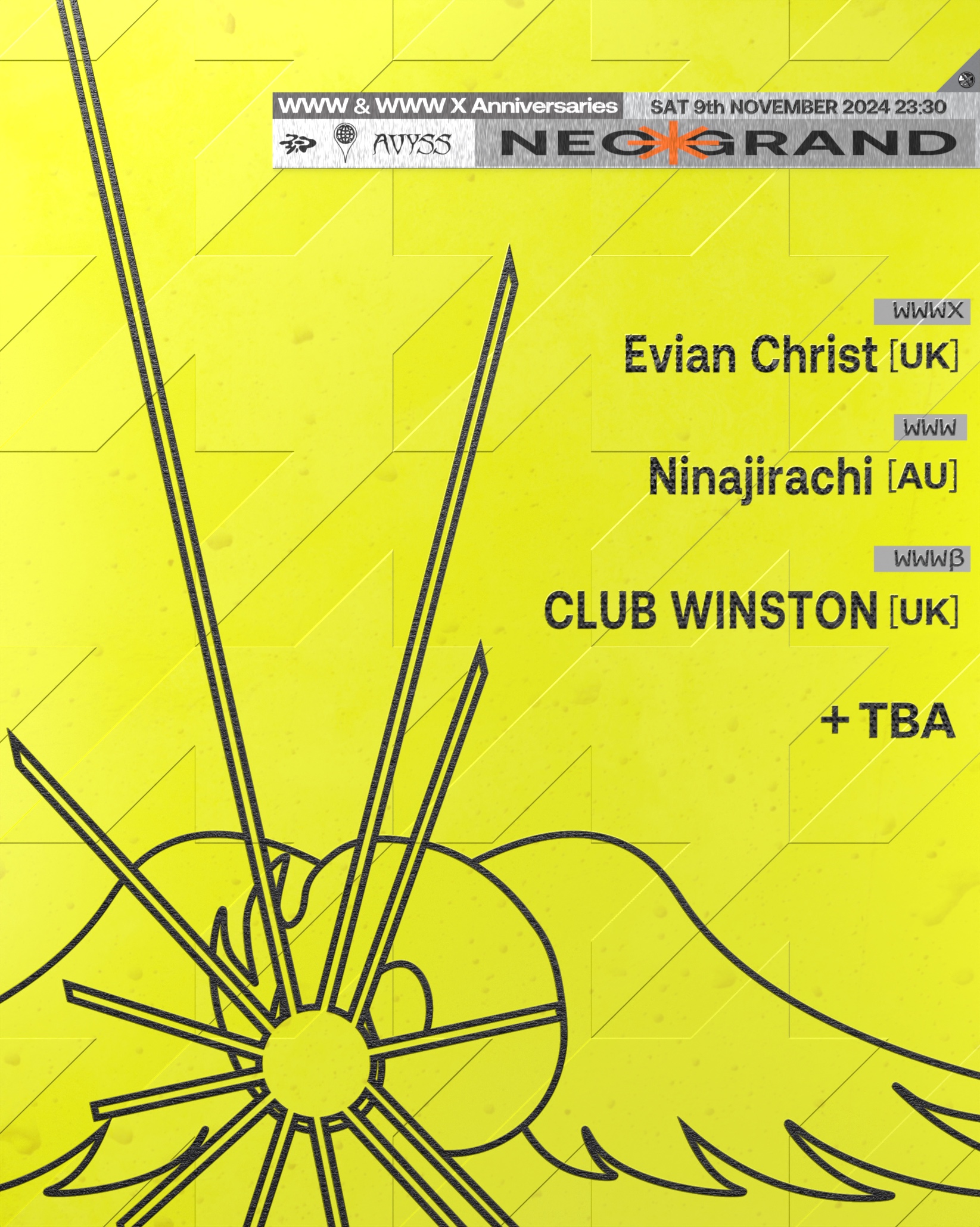 WWW & WWW X Anniversaries NEO GRAND -Evian Christ / Ninajirachi / CLUB WINSTON- presented by Minna-No-Kimochi / AVYSS / Local World