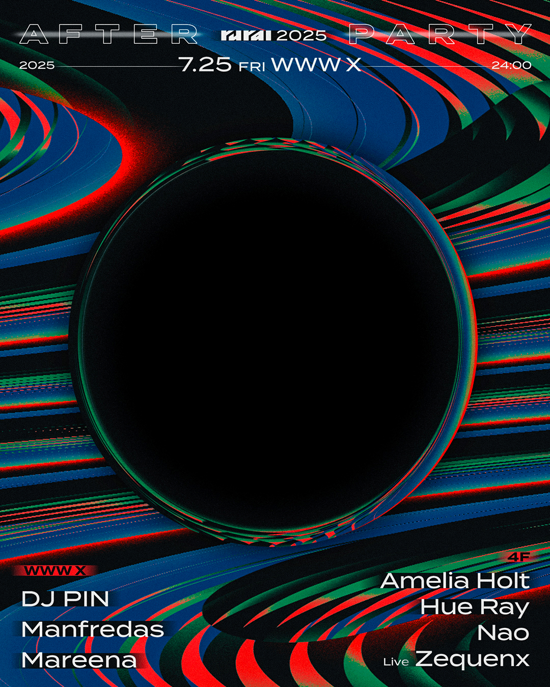 DJ PIN / Manfredas [LY] / Mareena [DE]  4F: Amelia Holt [US] / Hue Ray Nao [rural] / Zequenx - Live [IN]