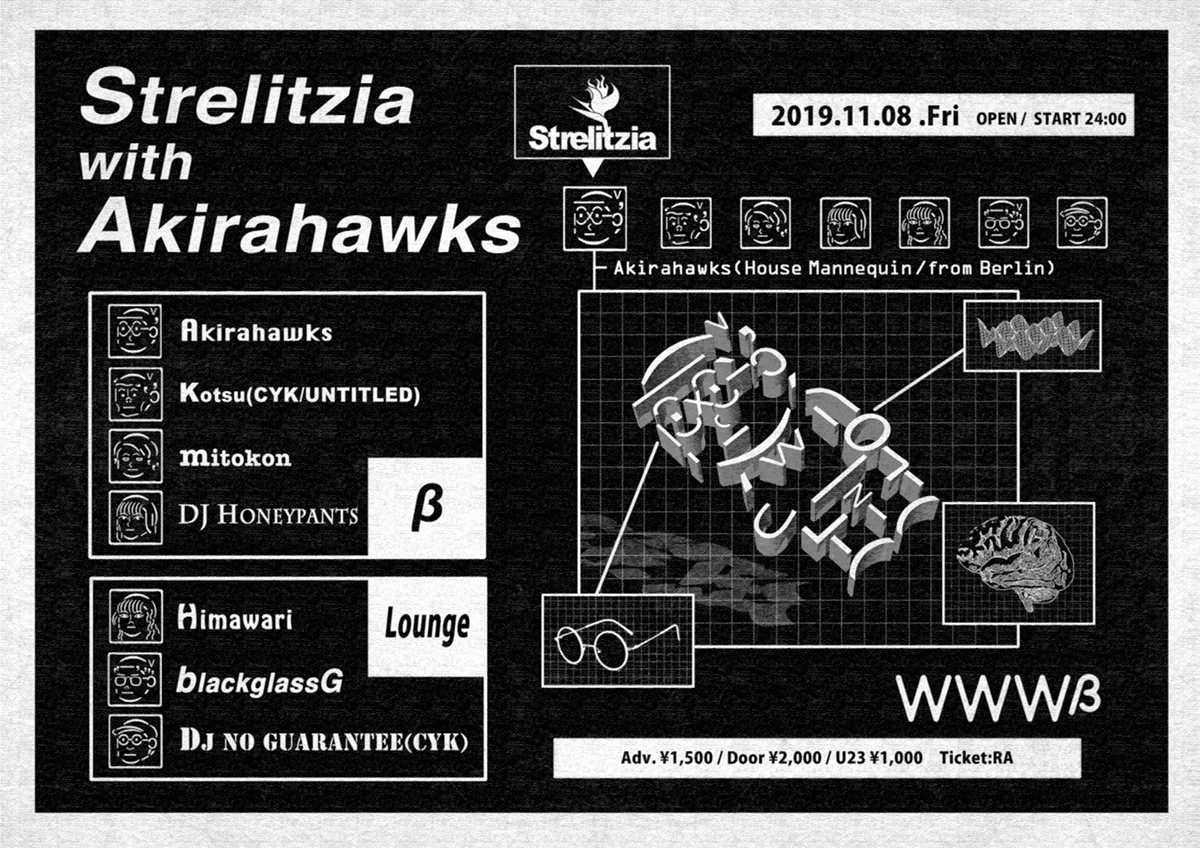 Akirahawks(House Mannequin / from Berlin) / Kotsu(CYK/UNTITLED) / mitokon / DJ HONEYPANTS  / Himawari / blackglassG / DJ No Guarantee(CYK)