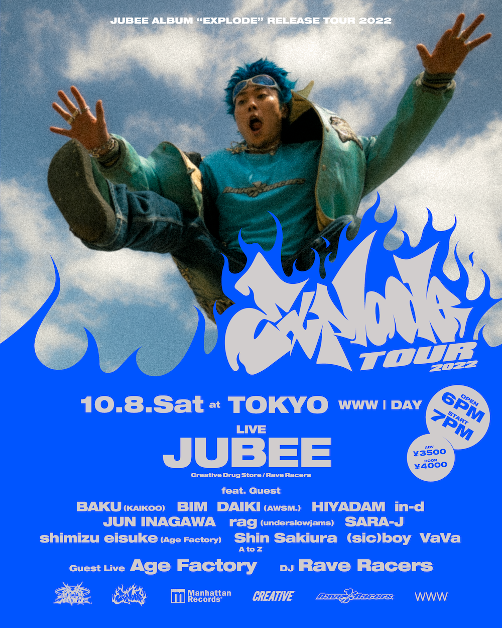 10/08(Sat) JUBEE / Age Factory / Rave Racers | SCHEDULE | Shibuya 